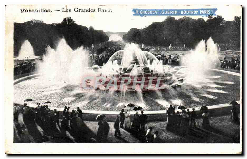 CPA Versailles Les Grandes Eaux Chocolat Guerin Boutron paris