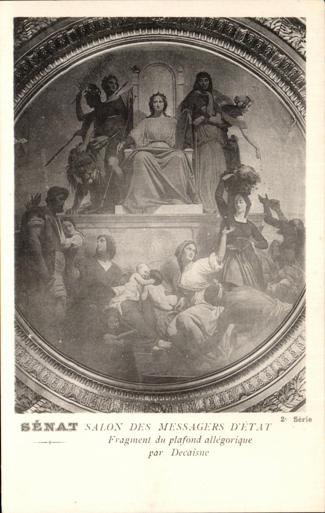 CPA Senat Salon des Messagers Detat Fragment du palfond allegorique par Decaisne