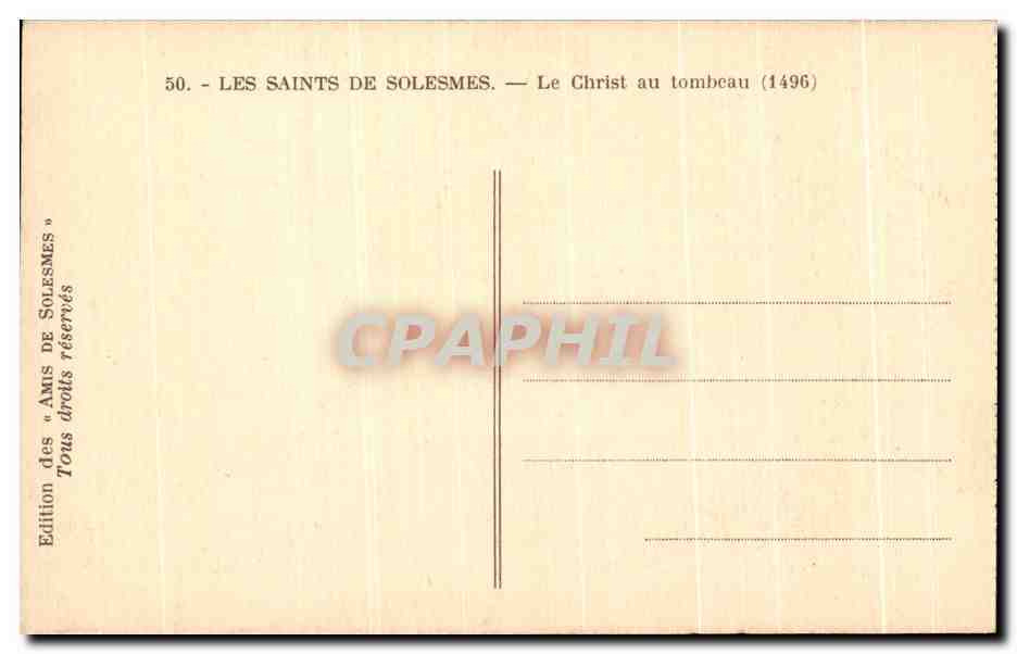 CPA Les Saintes De Solemes Le Christ Au Tombeau — Verso