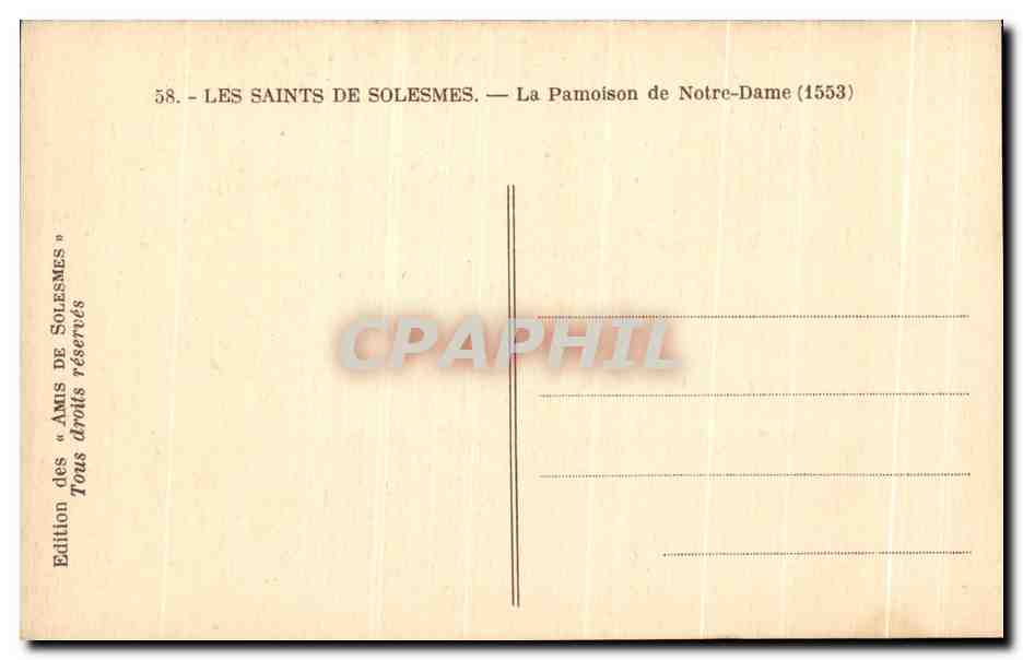 CPA Les Saintes De Solemes La Pamison De Notre Dame — Rückseite