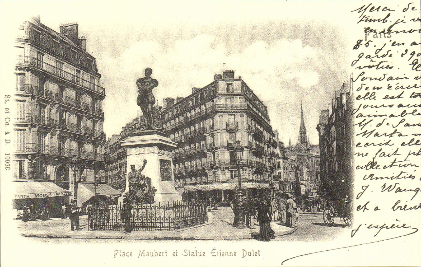 REPRO Paris Place Maubert Et Statue Etienne Dolet