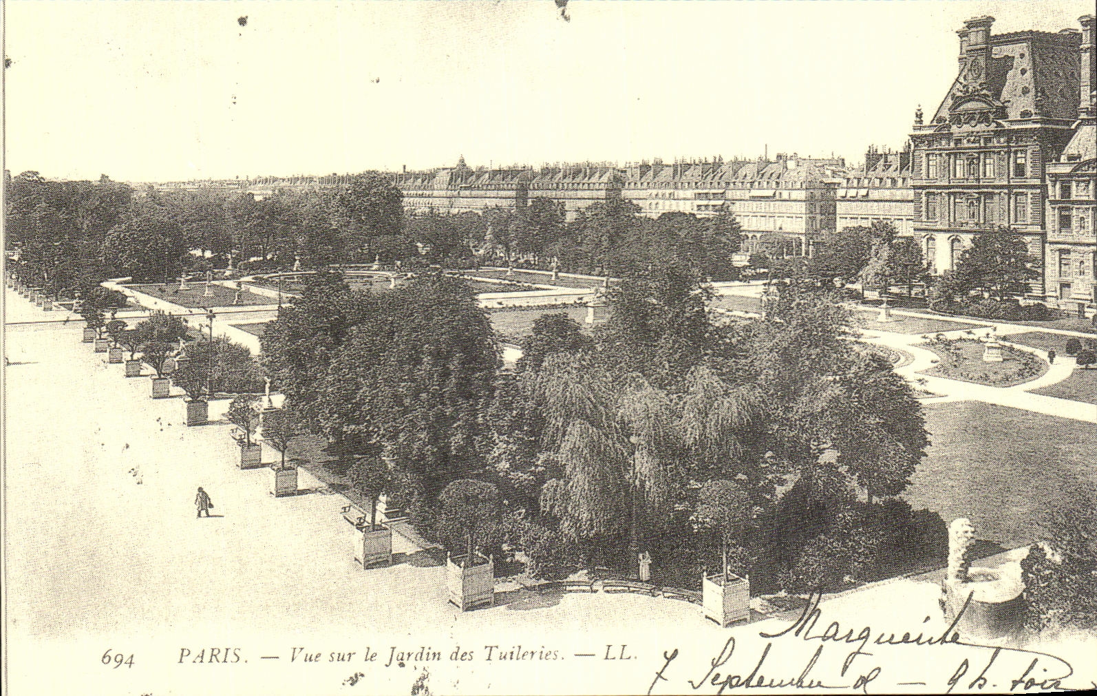 Paris — Ansicht des Tuileries-Gartens — LL. — n° 694