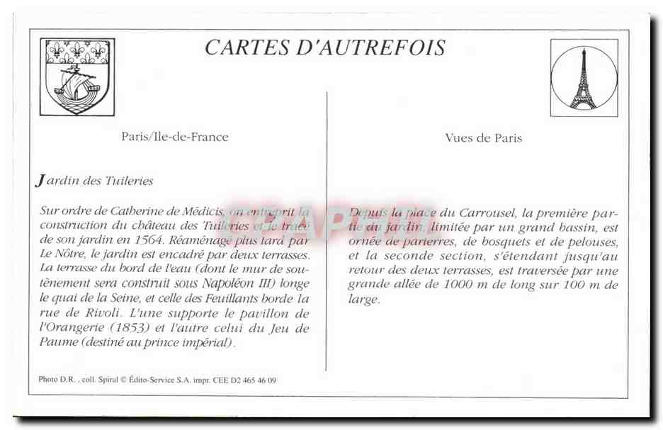 Paris — Ansicht des Tuileries-Gartens — LL. — n° 694 — Rückseite