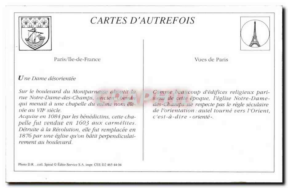 REPRO Paris Notre Dame Des Champs — Verso