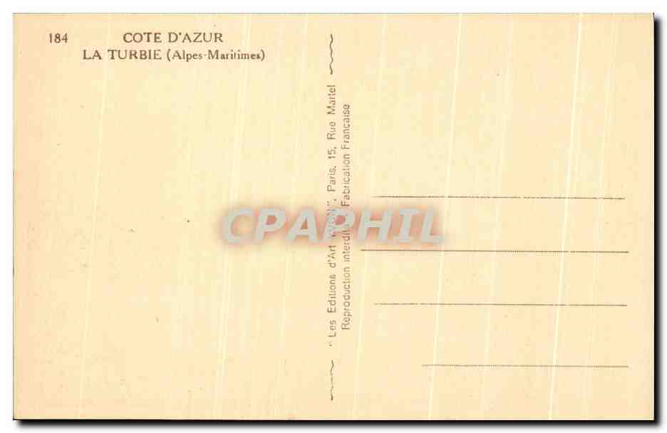 La Turbie — vue panoramique — Les Éditions d'Art Maitel — Verso