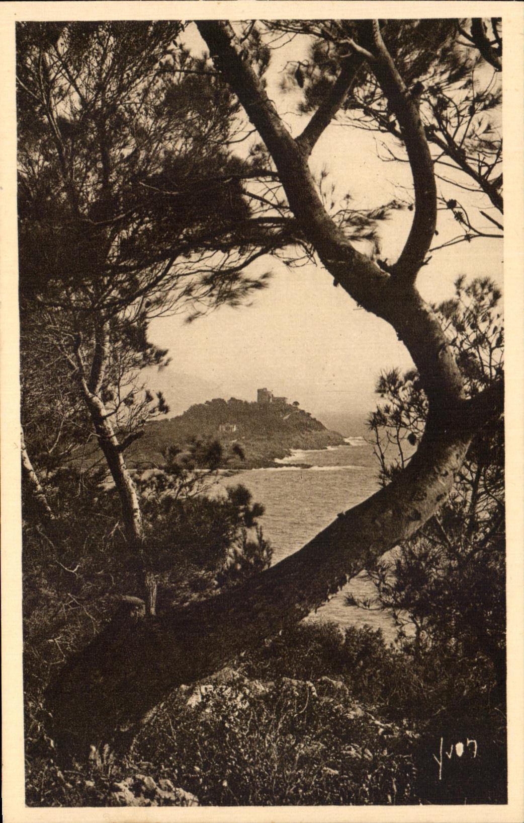 Le Cap Ferrat vu à travers les Pins d'Alep — Côte d'Azur — Éditions d'Art Yvon, Paris