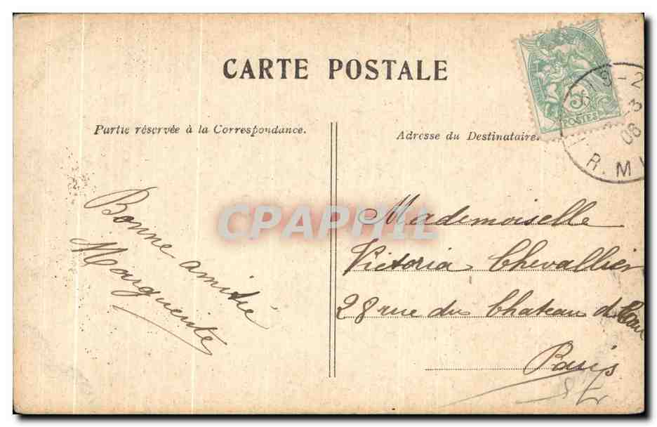 CPA Paris Alexandre Dumas — Rückseite