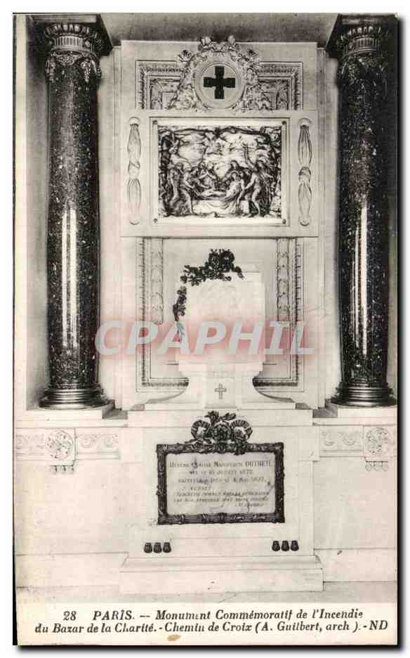 CPA Paris Monument Commemoratif de l'incendie du Bazar de la Charite Chemin de Croix