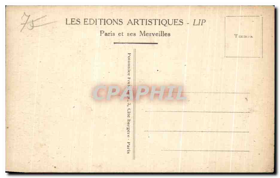 CPA Paris L'Avenue du Bois du Boulogne Automobiles Arc de Triomphe  — Rückseite