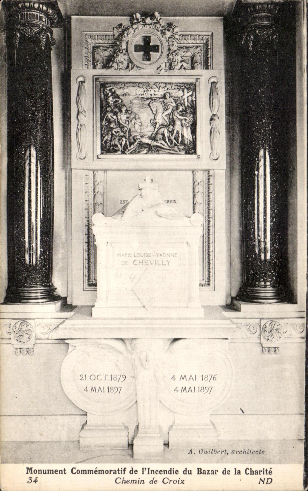 CPA Paris Monument Commemoratif de l'incendie du bazar de la Charite Chemin de Croix