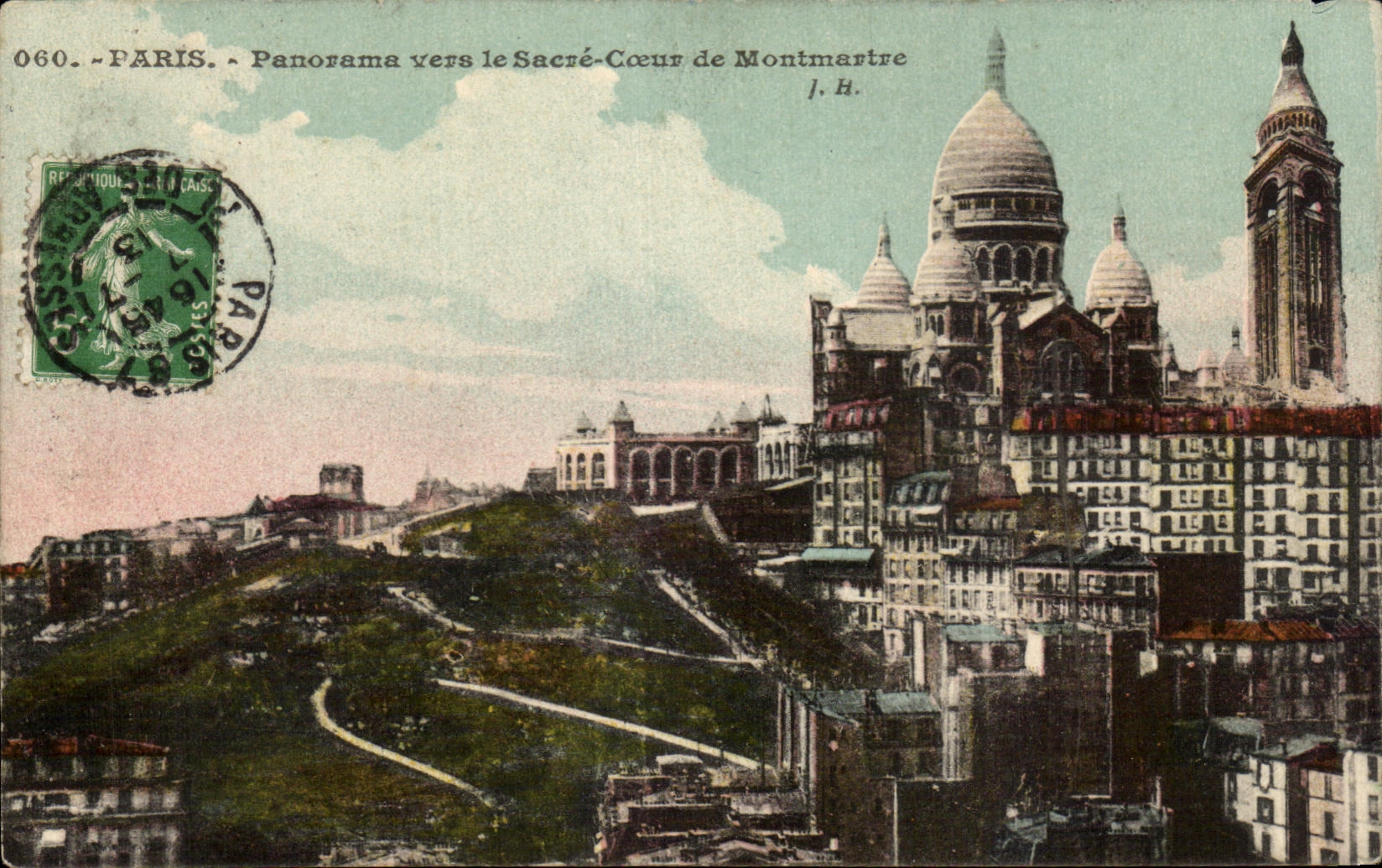 CPA Paris Panorama vers Le sacre Coeur de Montmartre 