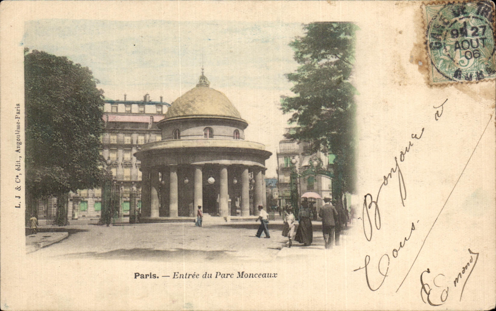 CPA Paris Entree du Parc Monceaux
