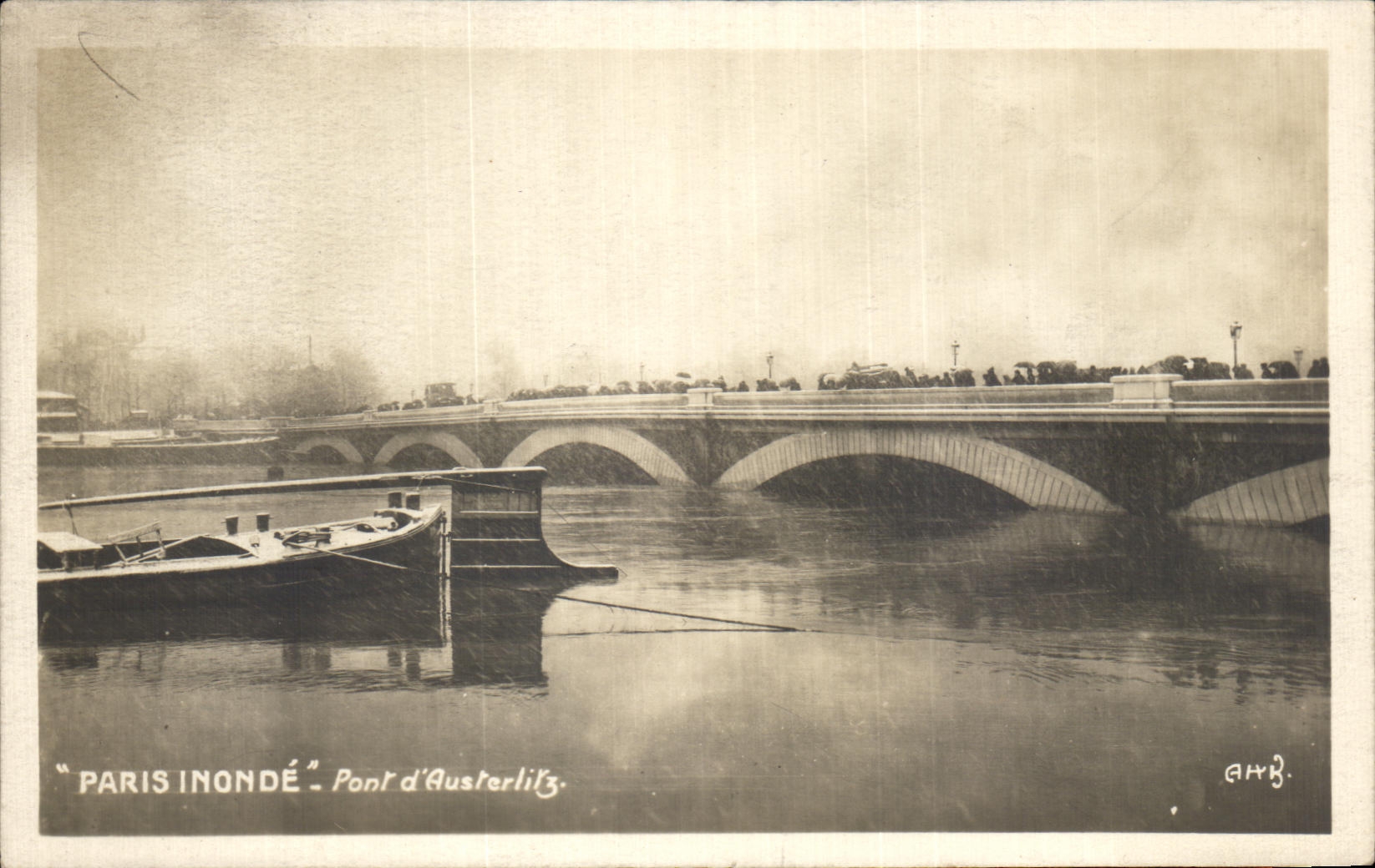 CPA Paris Inonde Pont d'Austerlilz Inondations 1910