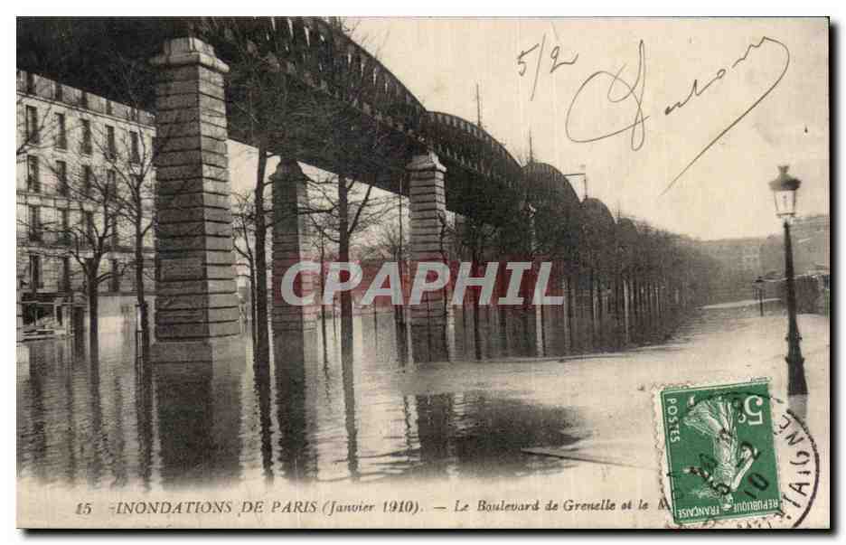 CPA Inondations De Paris Le Boulevard de Grenelle 