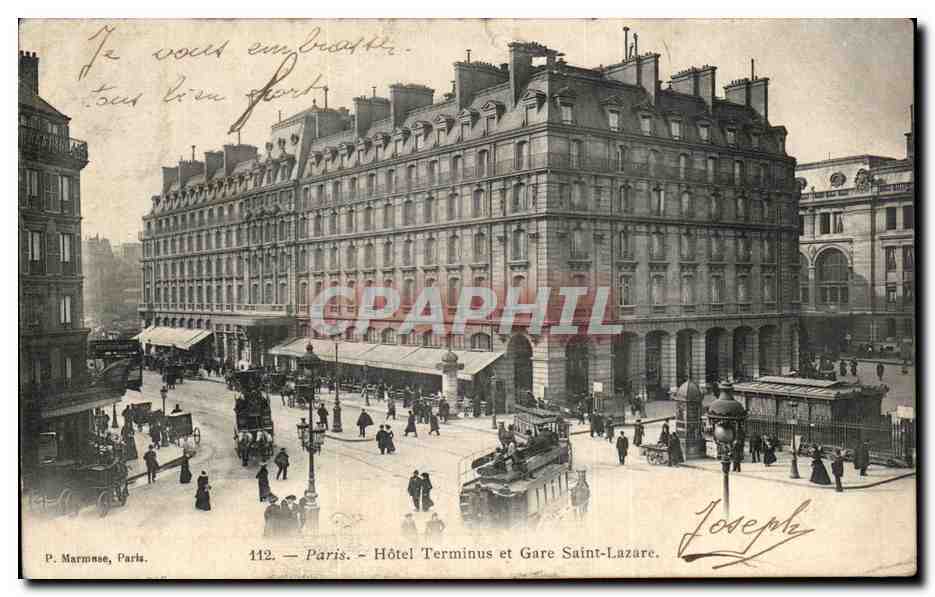 CPA Paris Hotel Terminus et Gare Saint Lazare 
