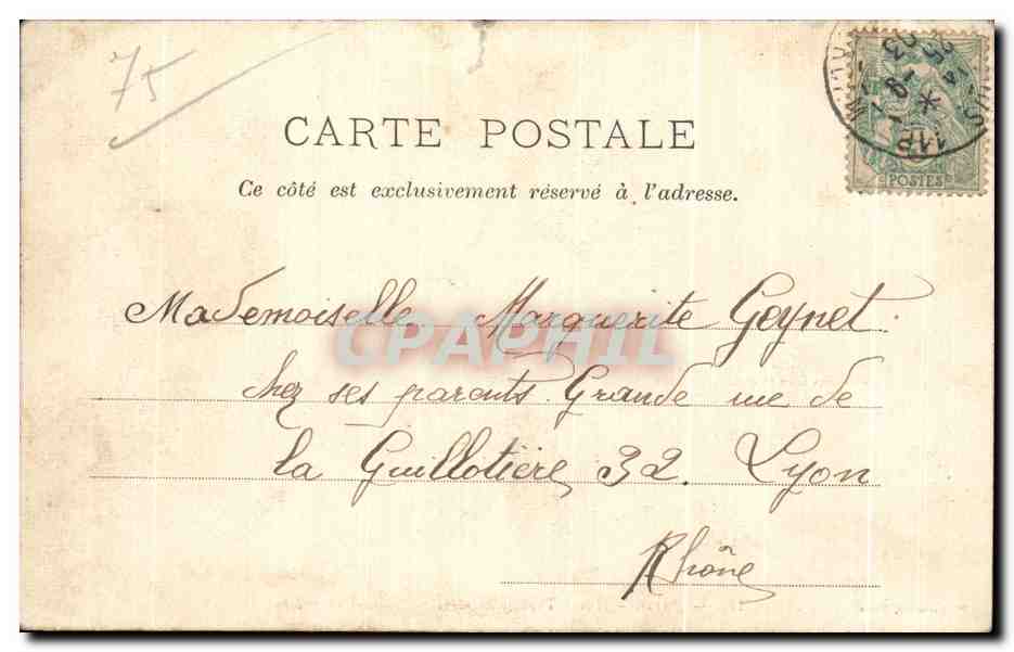CPA Paris Hotel Terminus et Gare Saint Lazare  — Rückseite