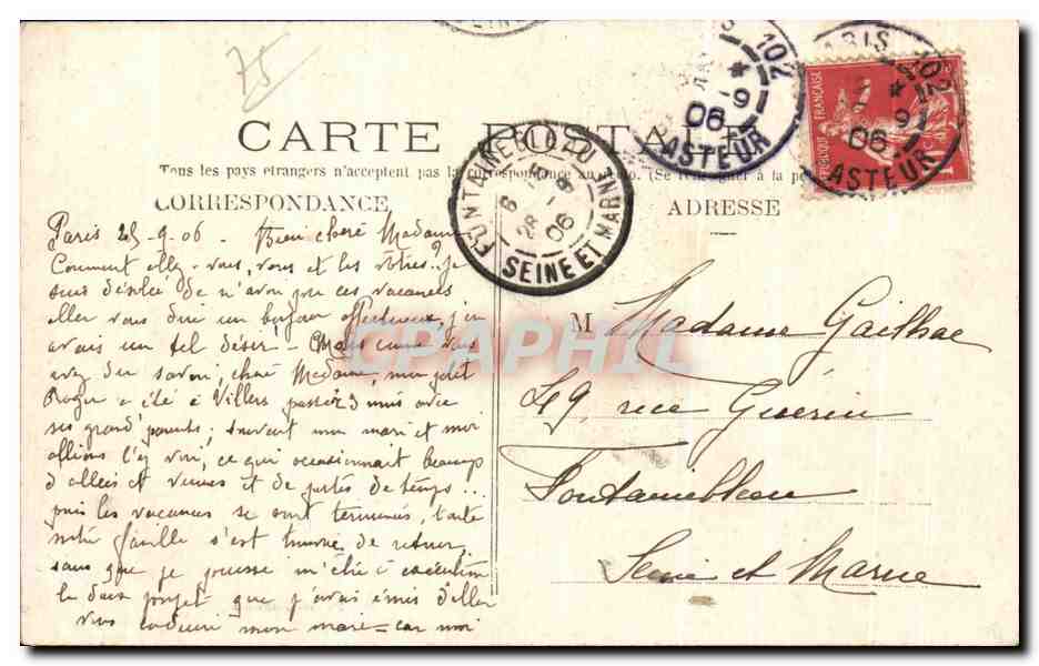 CPA Paris Boulevard Diderot  — Rückseite