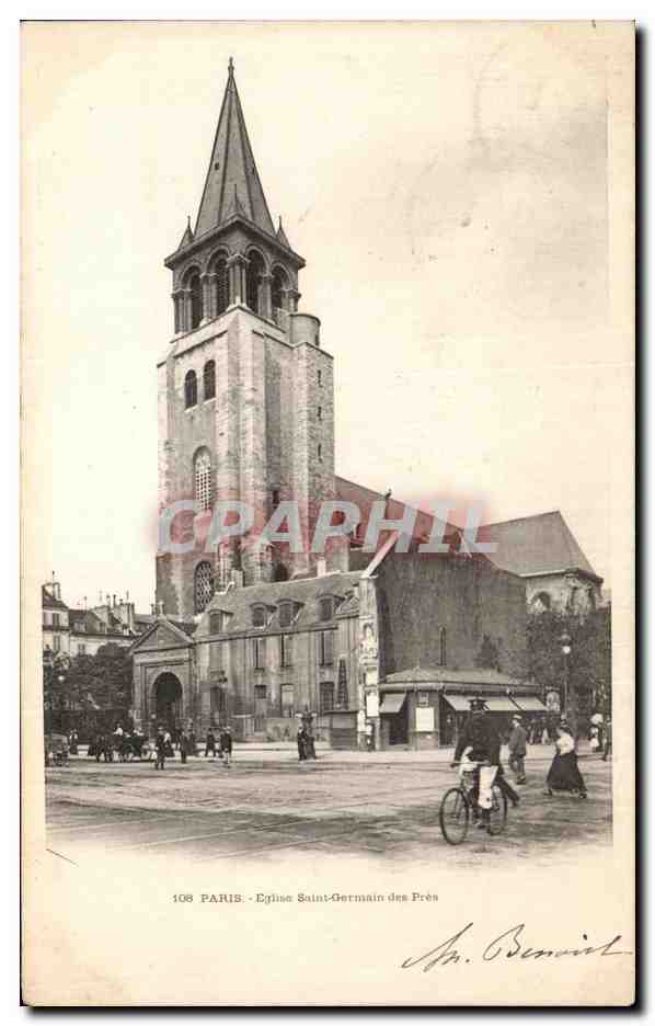 CPA Paris Eglise Saint Germain des Pres Velo