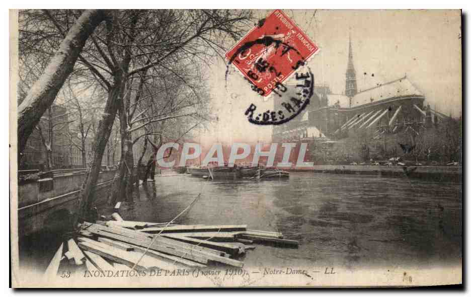 Inondations de Paris (Janvier 1910) — Notre-Dame — LL