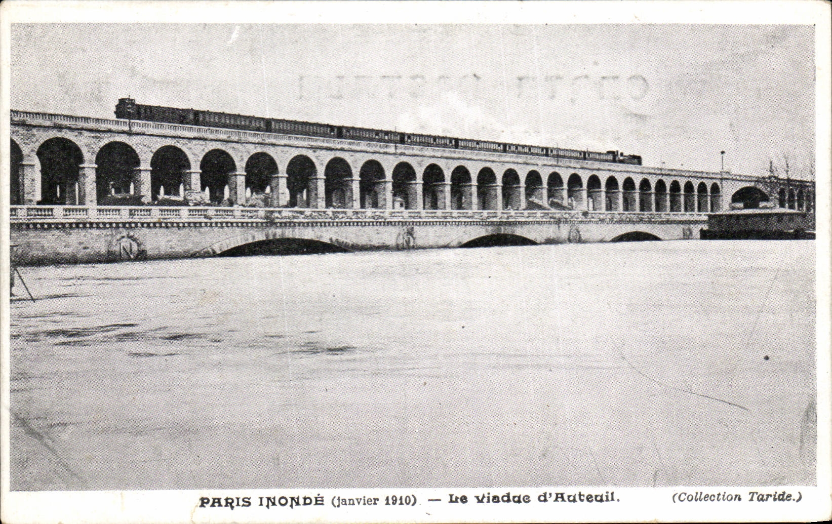 CPA Paris Inonde Le Viaduc d'Auteuil Metro Inondations