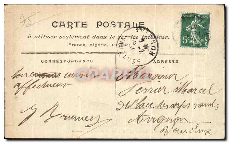 CPA Paris Inonde Pont Mirabeau Inondations 1910 — Rückseite