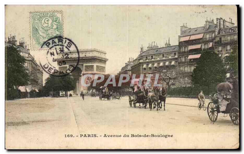 CPA Paris Avenue du Bois De Boulogne Arc de TRiomphe 