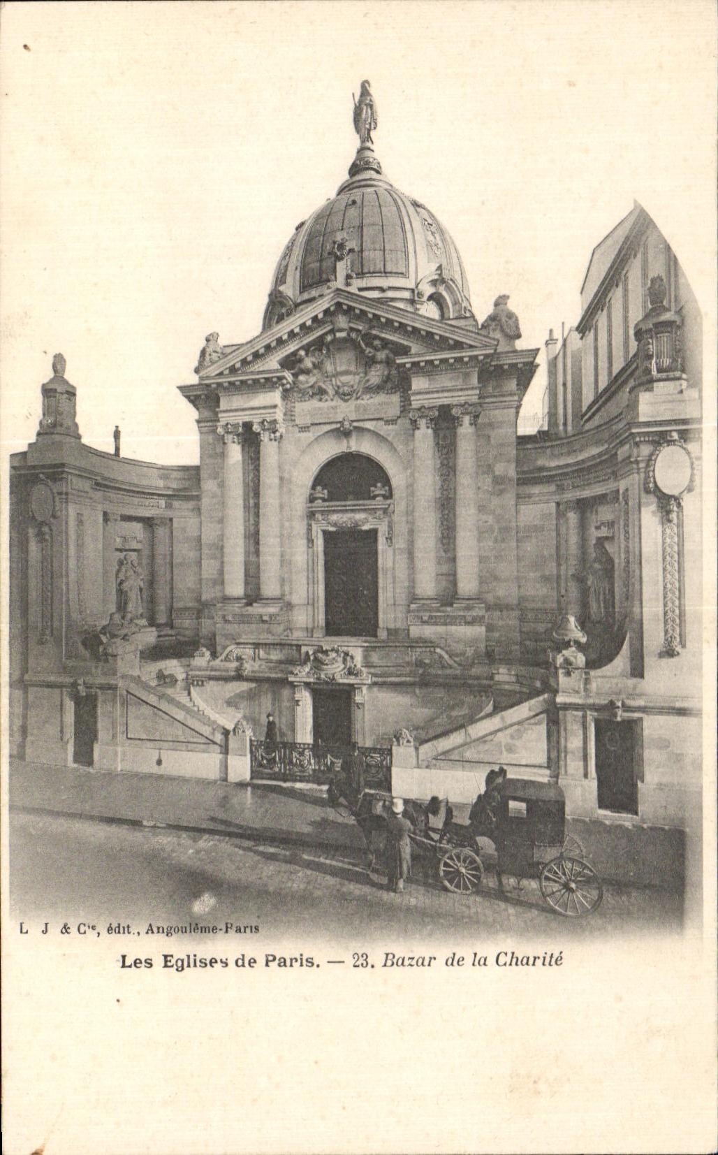 CPA Les Eglises de Paris Bazar de la Charite Caleche
