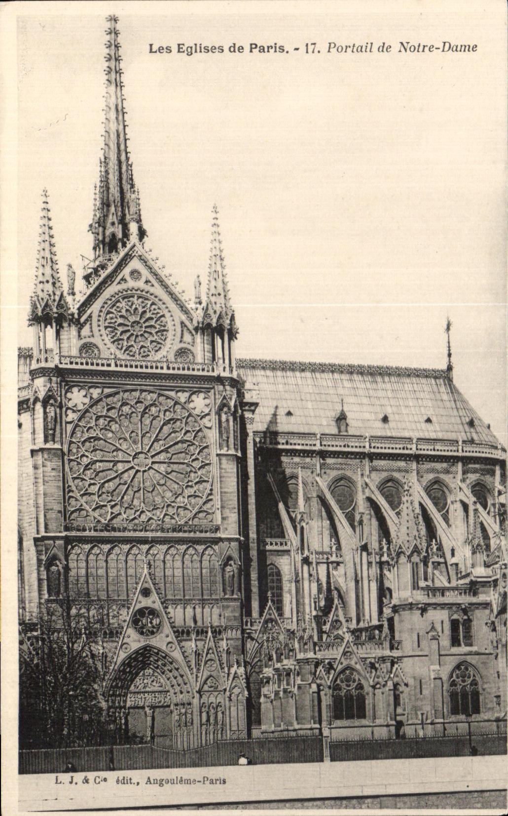 CPA Les Eglise de Paris Portail de Notre Dame