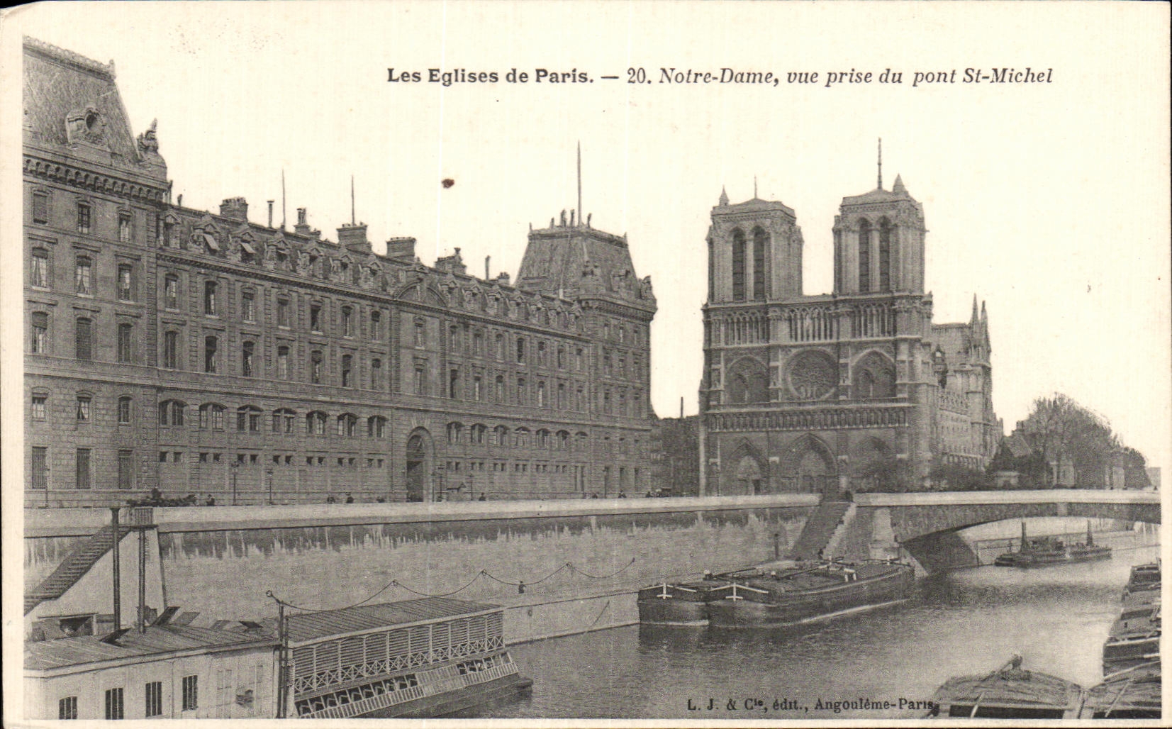 CPA Les Eglise de Paris Notre dame Vue Prise du Pont St Michel Peniche