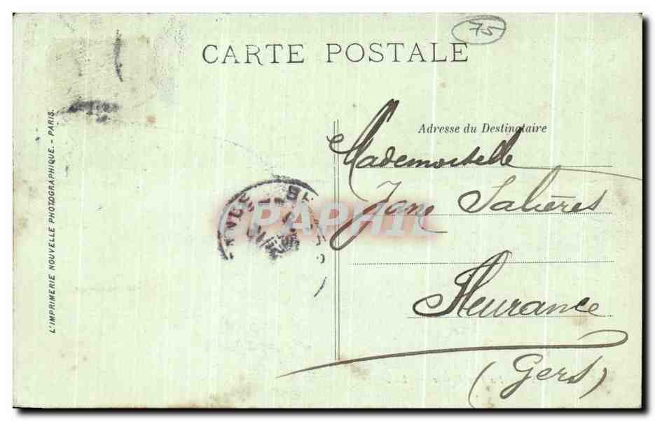 CPA Paris La Rue Royale Madeleine Bus a Imperiale — Rückseite
