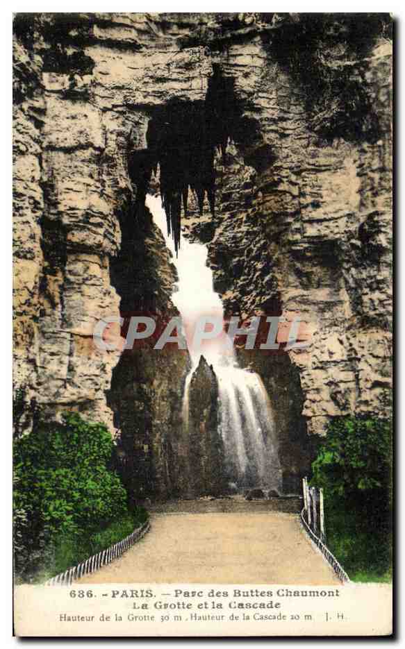 CPA Paris Parc des Buttes Chaumont La Grotte et la Cascade 
