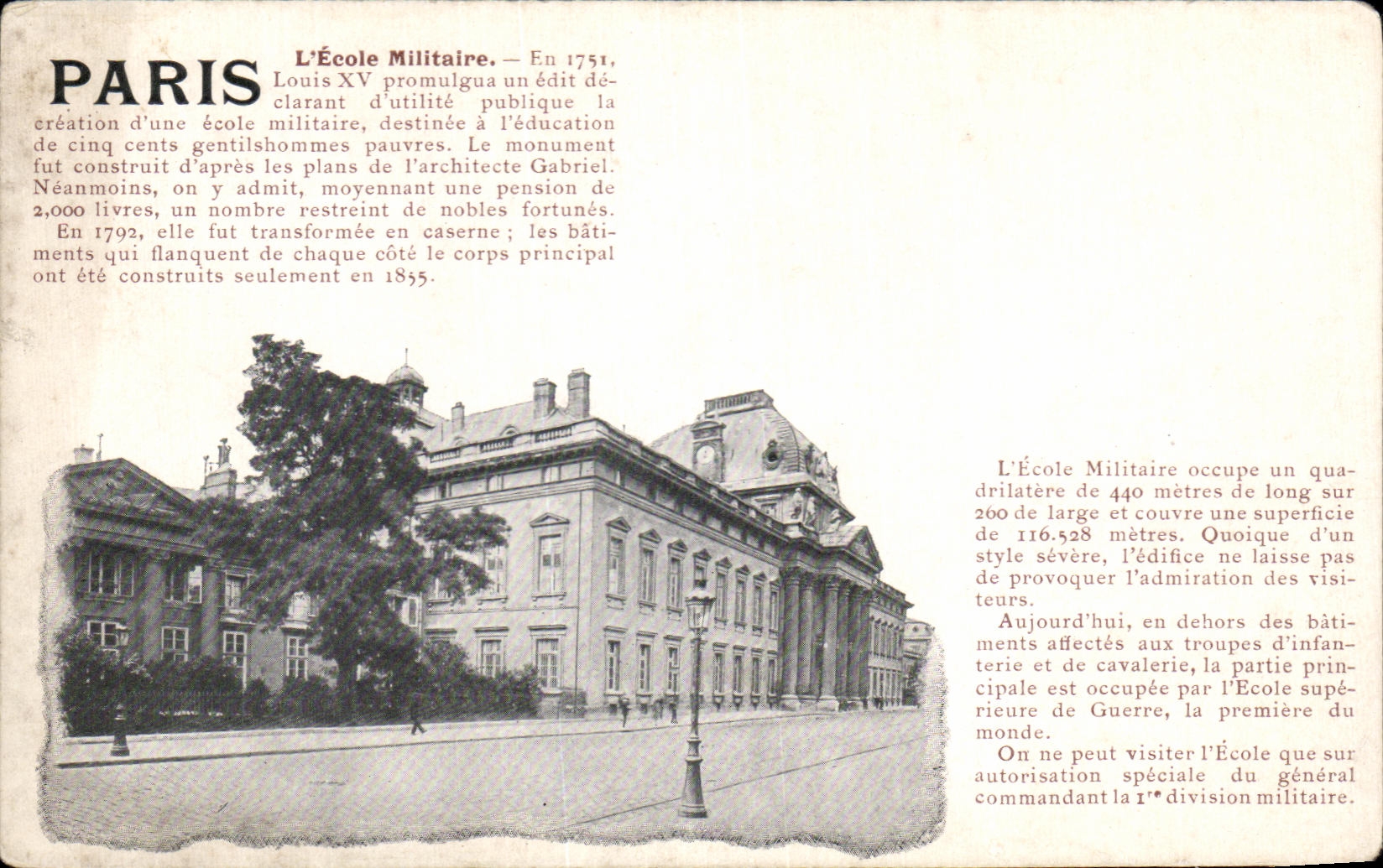 CPA Paris L'Ecole Militaire Militaria