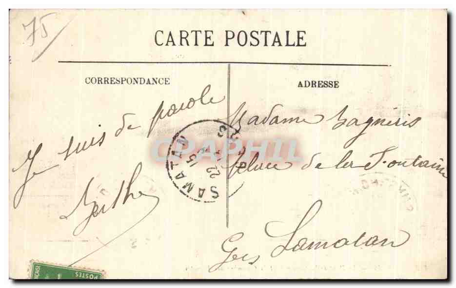 CPA Paris Le Pont de la Concorde et la Chambre des Deputes Peniche Picon Dubonnet Chocolat Menier  — Rückseite