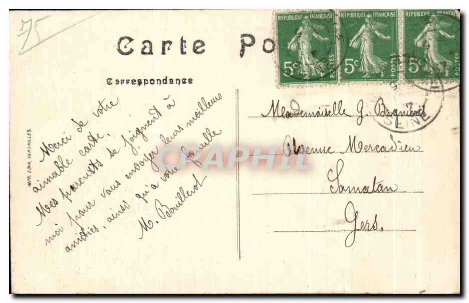 CPA Paris Le Porte et le Boulevard Saint Denis — Verso