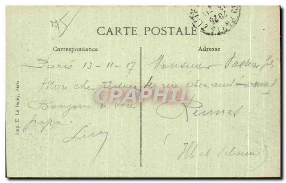 CPA Paris Ministere des Affaires Etrangeres Vue Sur la Rue de Constantine  — Rückseite