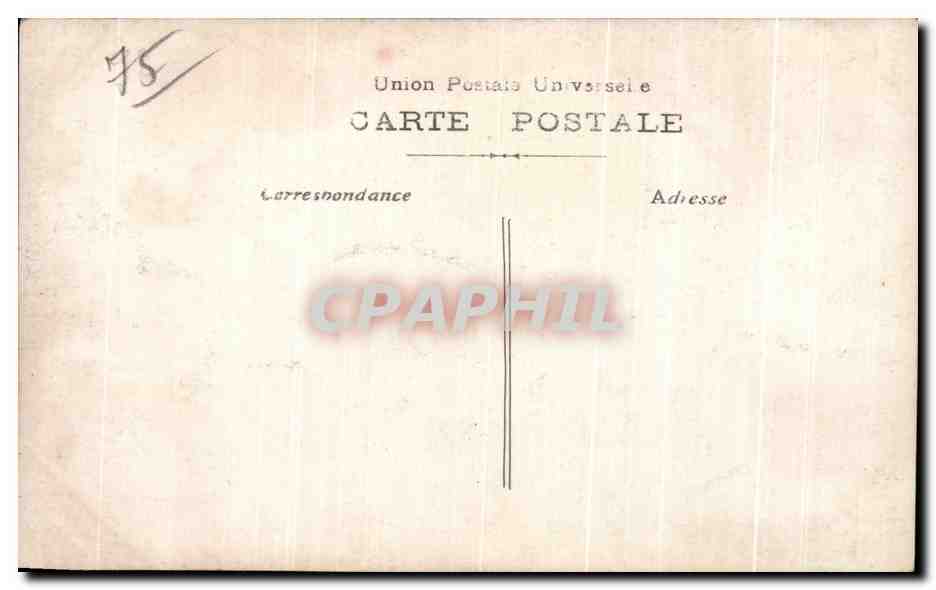 Überschwemmter Quai d'Agnières — Januar 1910 — B&F — Rückseite