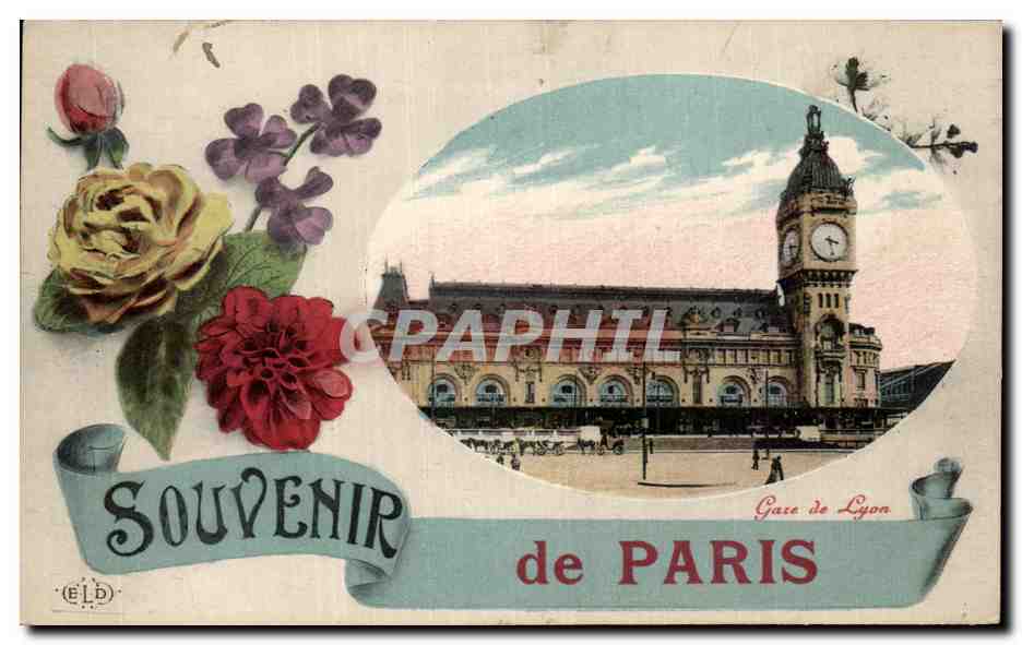 CPA Souvenir de Paris Gare de Lyon Fleurs 