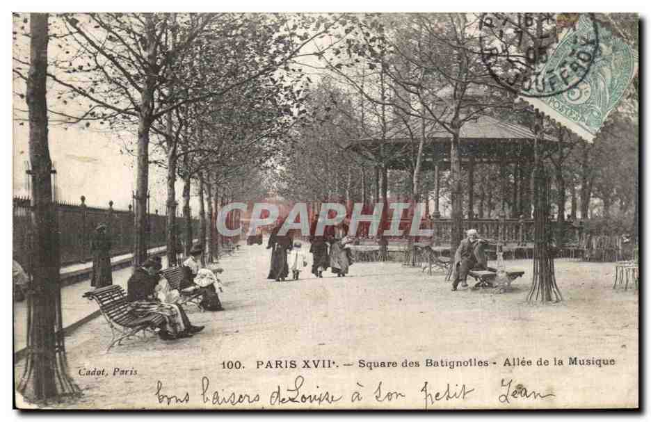 CPA Paris Square des Batignolles Allee de La Musique 