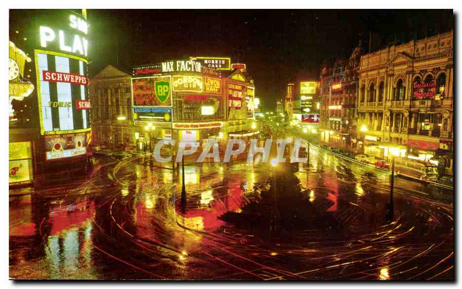 CPA Piccadilly at Night London 