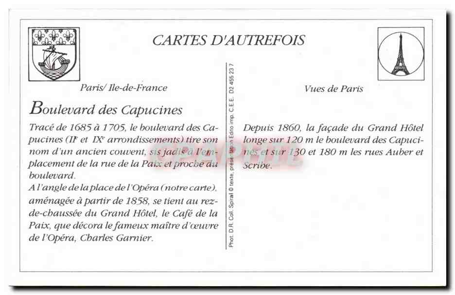 REPRO Paris Boulevard des Capucines — Rückseite