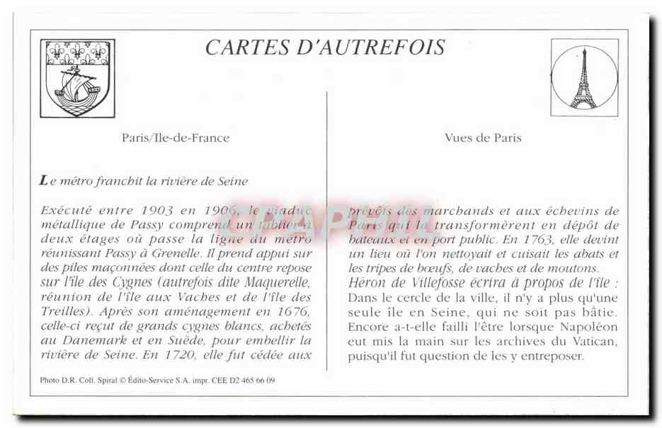 REPRO Paris Viaduc du Metropolitain Metro — Rückseite