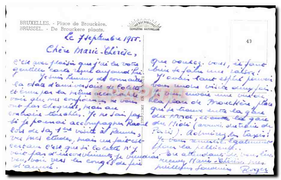 CPA Bruxelles Place de Brouckere Brussel De Brouckere Plaats  — Back