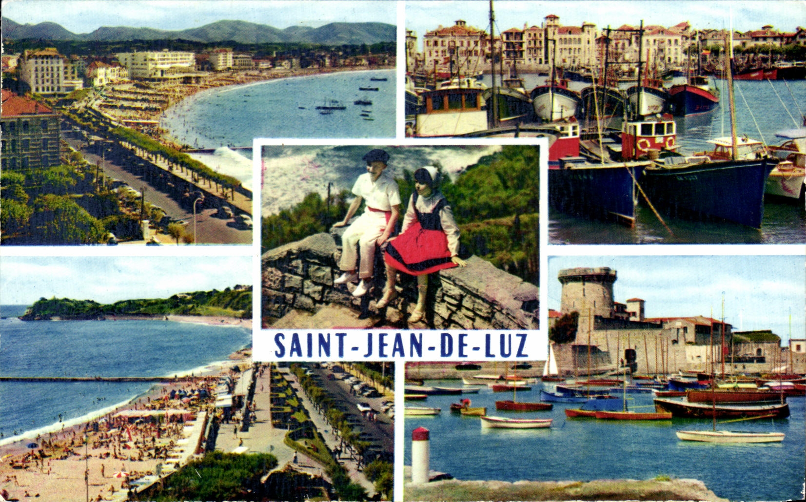 Saint-Jean-de-Luz — vue panoramique du port, de la plage et de la tour — Compagnie des Arts Photomécaniques
