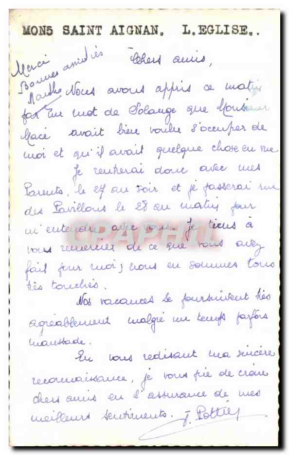 CPA Mont Saint Aignan L'Eglise  — Rückseite