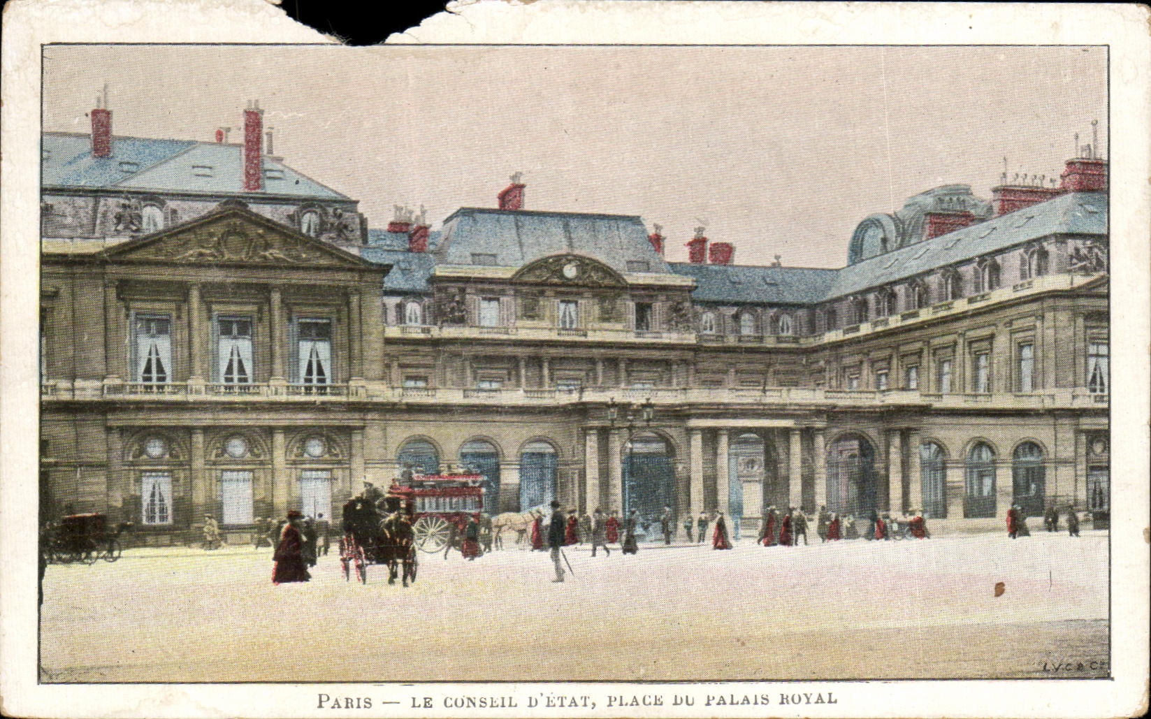Tarjeta postal antigua París el consejo plaza del palacio real