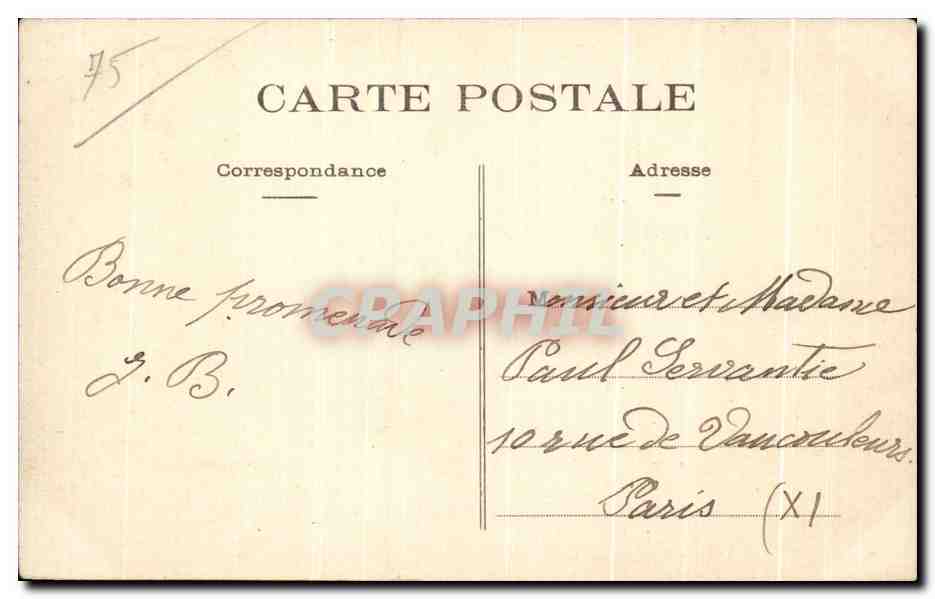 CPA Paris Buttes chaumont le pont de briques et le lac — Verso