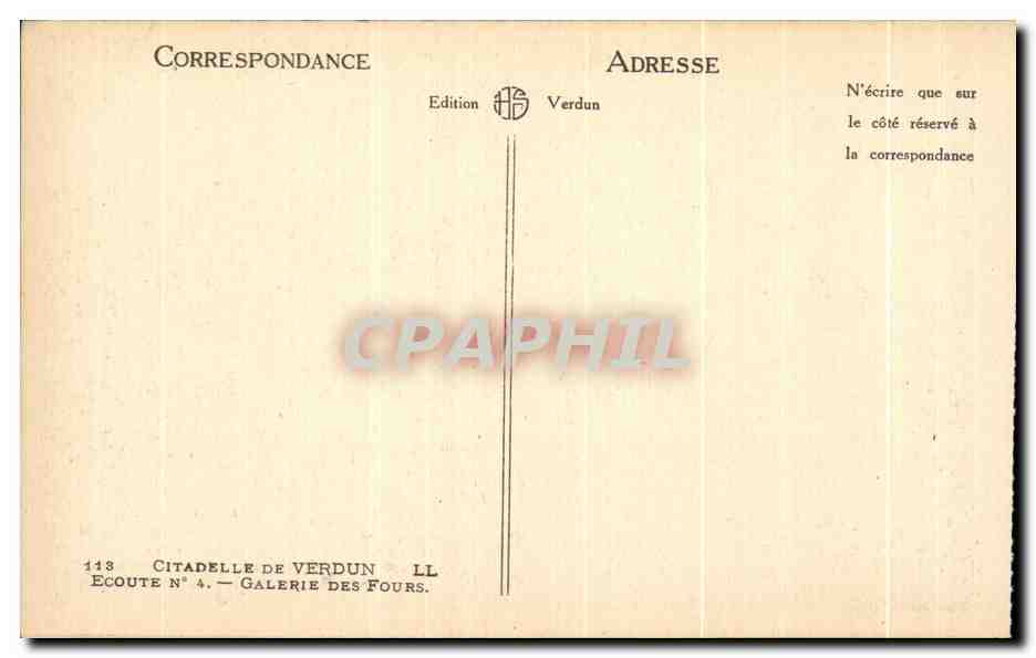 Citadelle de Verdun — Galerie des Fours — Édition Verdun — Reverso