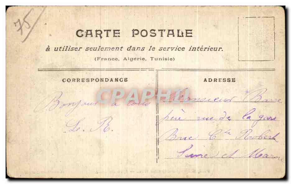 Paris inondé (janvier 1910) — Rue de Lille — Collection Taride — Rückseite