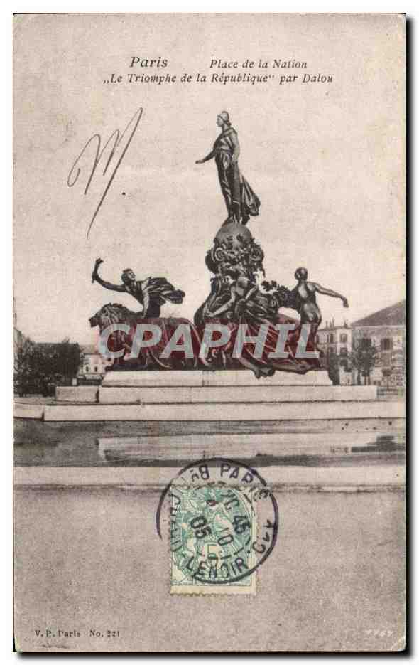 CPA Paris place de la nation le triomphe de la republique par Dalou 