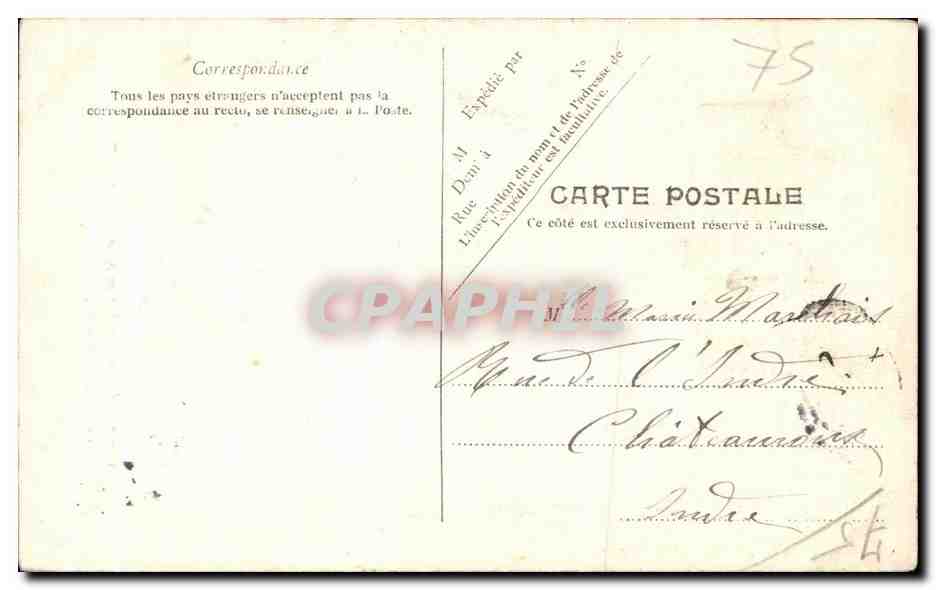 CPA Paris place de la nation le triomphe de la republique par Dalou  — Verso